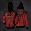 Unisex Casual Loose Fit Long Sleeve Hooded Jacket with Printed Pocket