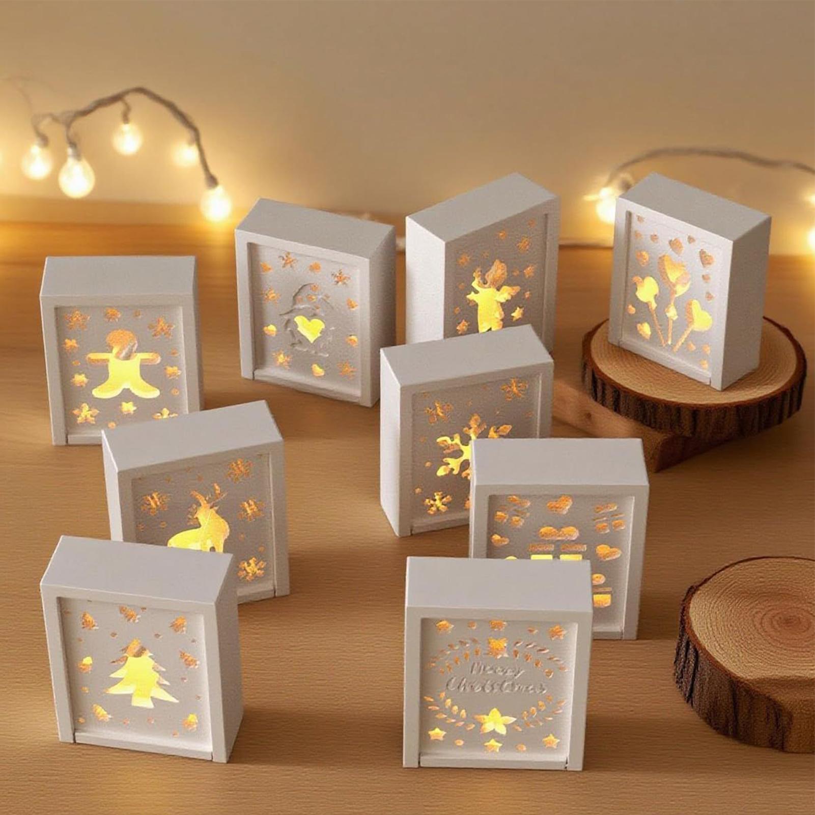 

10pcs Christmas Silicone Molds Christmas Resin Casting Candy Mold Non-Stick Home Decor for Plaster Clay Soap Fondant Haunted China Mainland