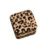 Scatola Portagioie Stampa Leopardo in Materiale PU con Cerniera per Conservazione e Organizzazione Regali