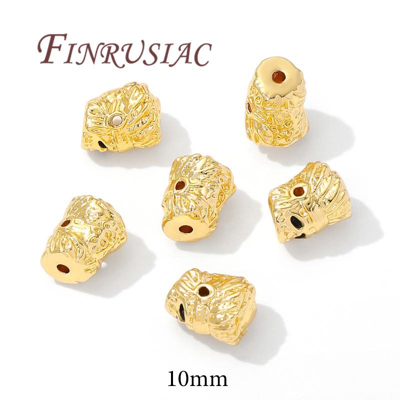 

10mm Spacer Beads 18K Gold Plated Bracelets&Necklace Beads Accessories,Separator For Beads,DIY Jewelry Making Supplies 2 pcs