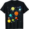 Solar System Colorful Space Planets Educational TShirt Unisex Unisex Short Sleeved Graphic T Shirts Crewneck Casual Funny Clothes
