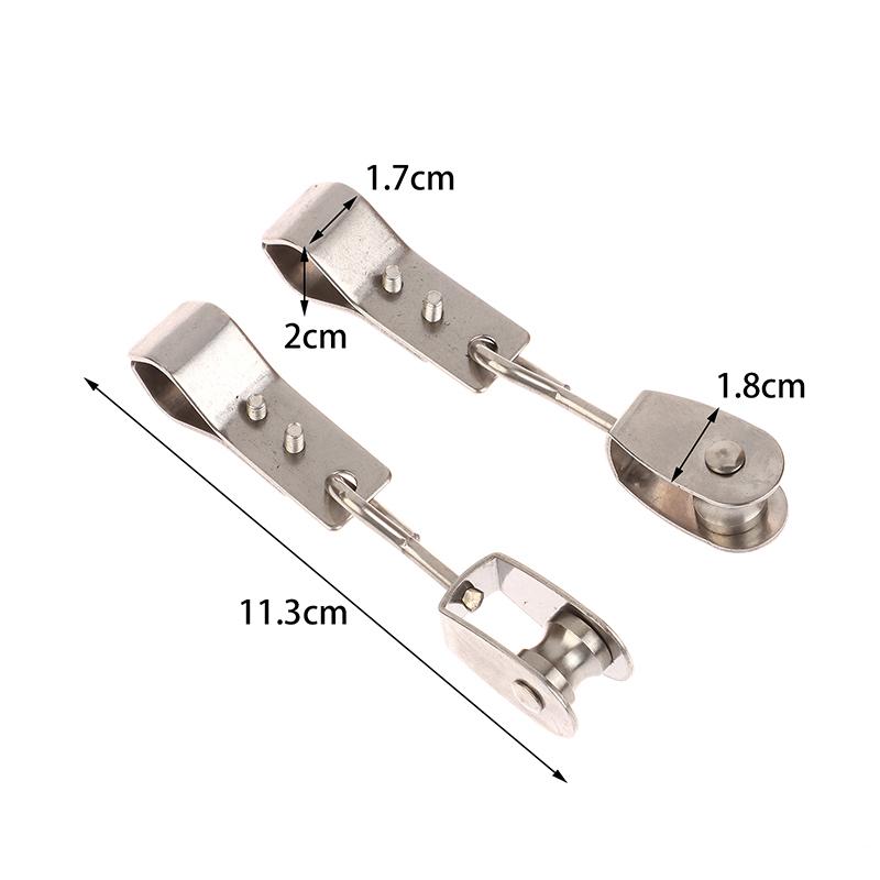 2Pcs Heavy Duty 304 Stainless Steel Pulley & Clamps For Shade Sail Installation Outdoor Garden Sun Shade Pipe Clips Hardware