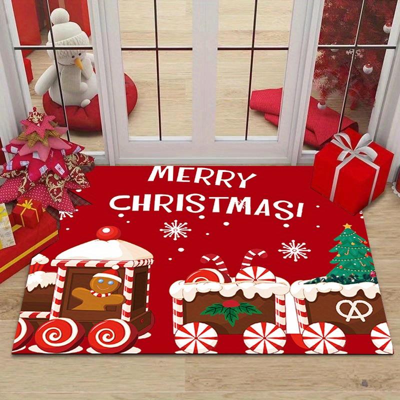 1Pcs Christmas Kitchen Rug Anti-Fatigue Kitchen Rug Waterproof Non-Slip Rugs Set Runner Rug Bedside Rug Absorbent Carpet