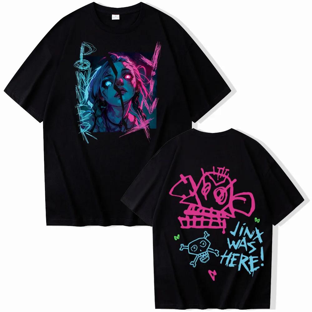 T Shirt Arcane-Jinx T-shirt Unisex Women Harajuku O-neck Summer Casual Shirt