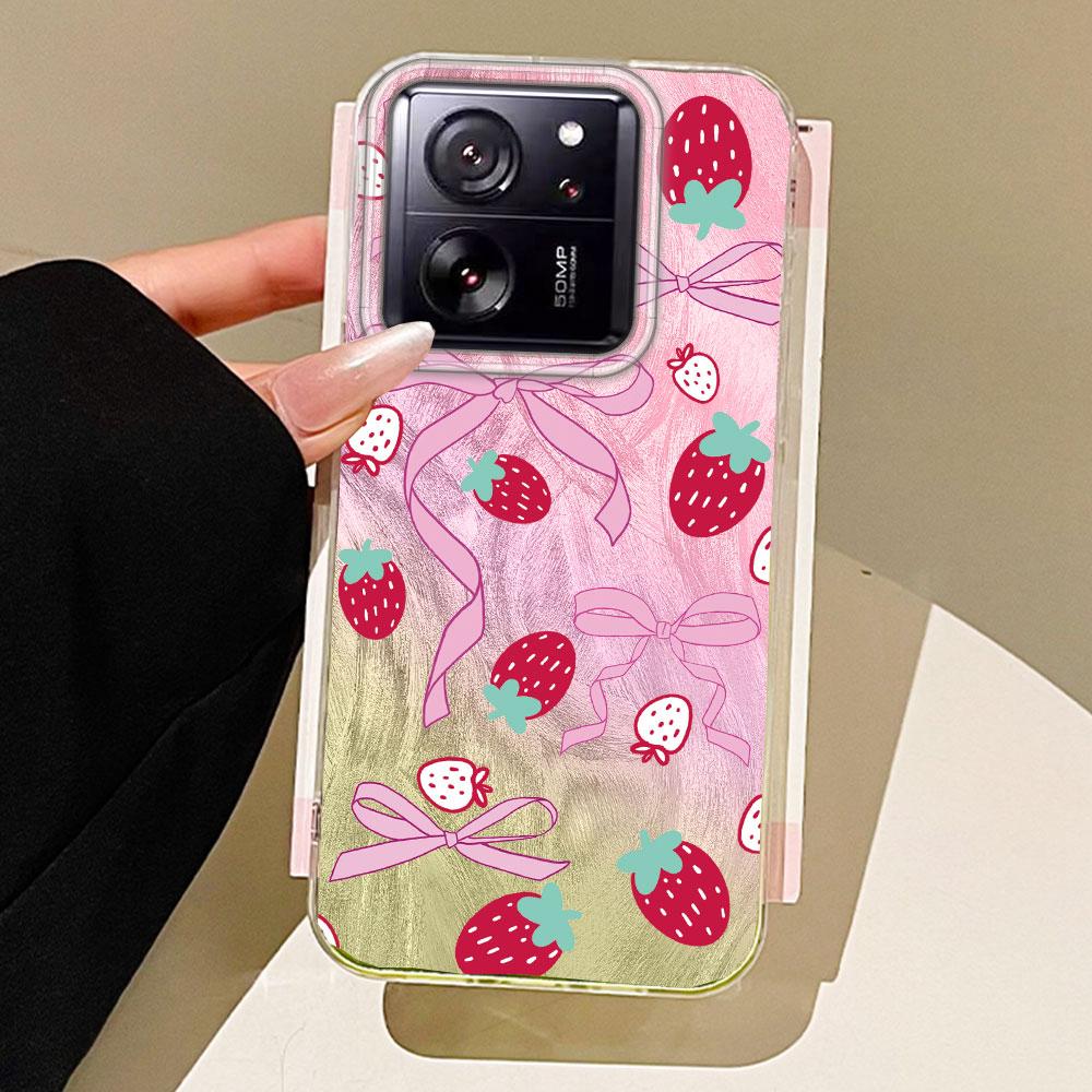 Pink Leopard Print Vortex Pattern Phone Case for Xiaomi 13T 14T 11 Lite Poco X5 M6 Pro X6 X3 Pro NFC C65 C61 M5S Shell TPU Cover