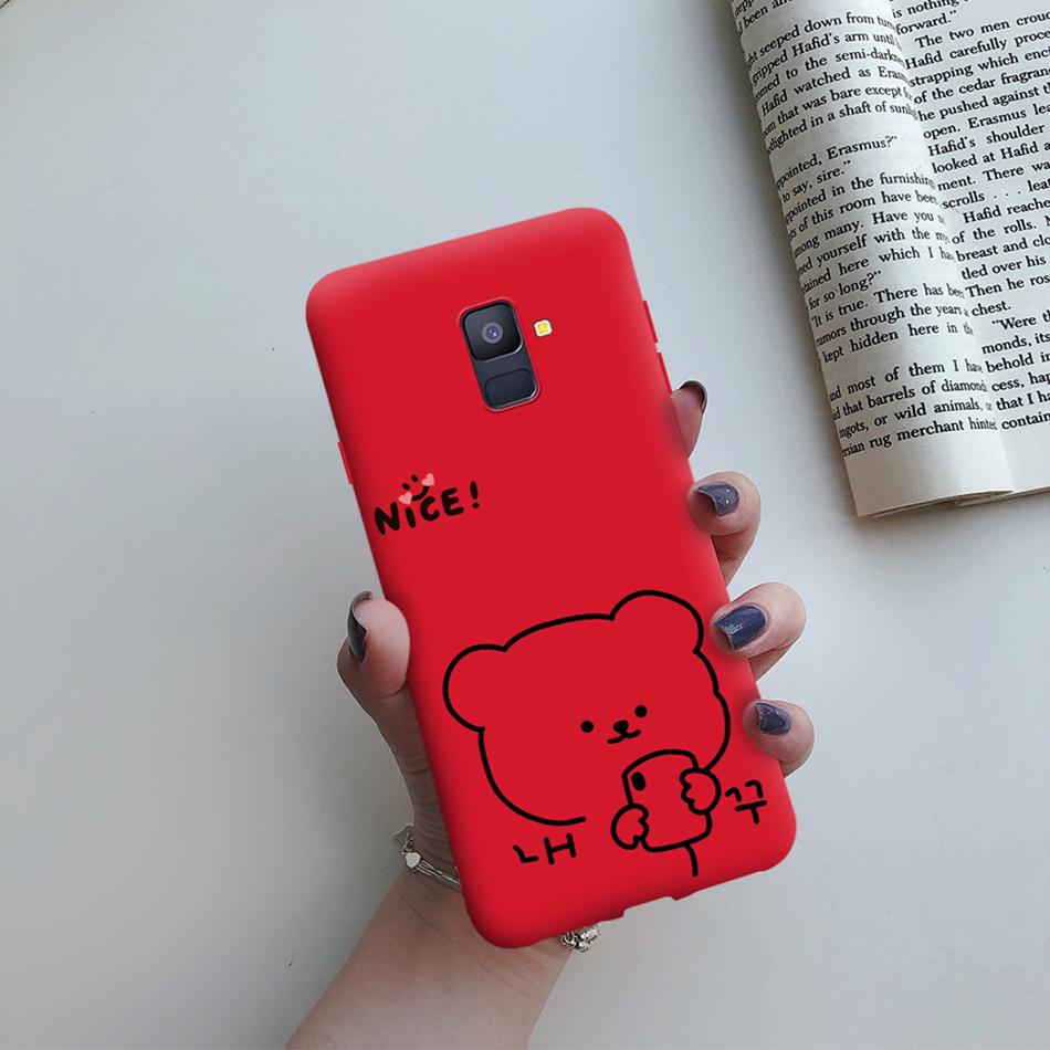 Love Heart Case For Samsung A6 2018 Cover A600F Silicon Tpu Phone Case For Samsung Galaxy A 6 A6 Plus 2018 A605F Case Cat Cactus