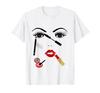 Cute Makeup, Eyelashes, Mascara Brush, Eyebrows, Red Lipstick, T-shirt