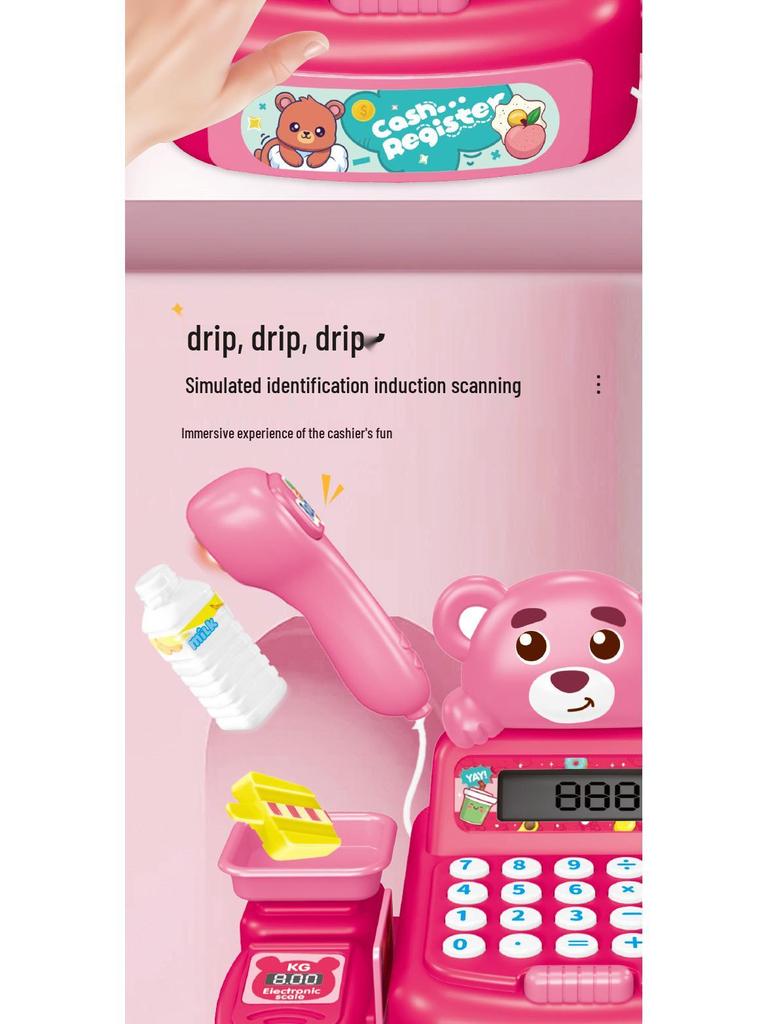 Children's Supermarket Cash Register Playset with Calculator and Scanner