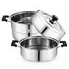 Adneny 26cm 2-Layer Stainless Steel Steamer Pot