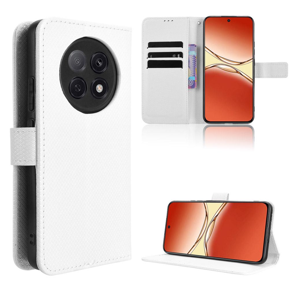 For Oppo A5 Pro 5G (China)/Oppo F29 Pro 5G (Global) Leather Wallet Case with Strap Diamond Texture Phone Cover