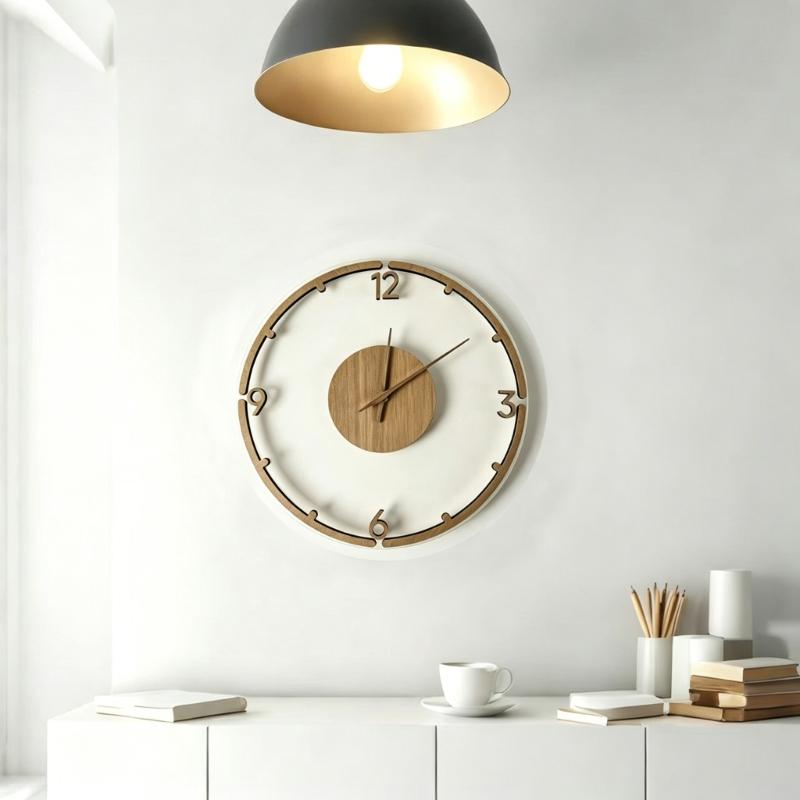 11 Inch Silents Rustics Wooden Wall Clock Battery Operated,Analog Wall Clock for Living Room Bedroom Kitchen Home Decors