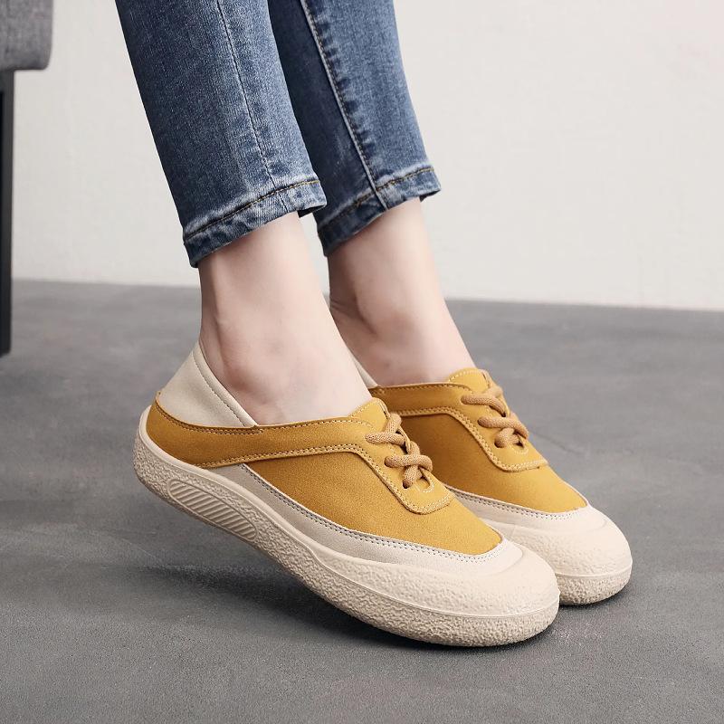 Processing and customization of new summer versatile casual thick-soled comfortable one-pedal breathable fashionable women's old Beijing cloth shoes