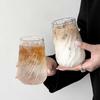 Stripe Coffee Glass Cup  Ice Coffee Mug Transparent Glass Tea Cup Drinkware Juice Milk Mocha Cups Kitchen Supplies