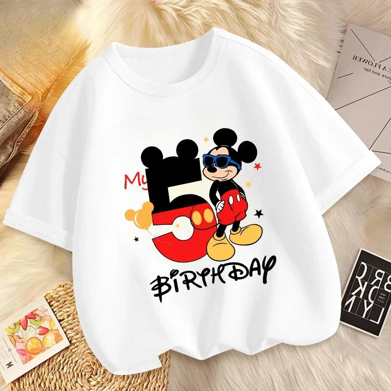 Mickey Mouse Children's Cotton Short-sleeved T-shirt Disney Cartoon Boys' and Girls' fashionableT-shirt Cute Children's Clothing