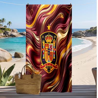 Spain Football Print Beach Towel Quick Dry Super Absorbent Soft Bath Towel for Swimming Beach Travel Fan Souvenir Gift