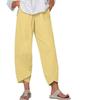 Summer Women Elastic Waist Pants Cotton Loose Casual Trousers