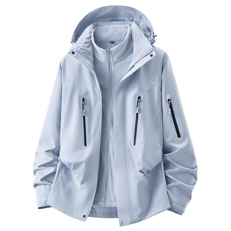 S.BATTIER Unisex 3-in-1 Outdoor Fleece Lined Jacket 4XL