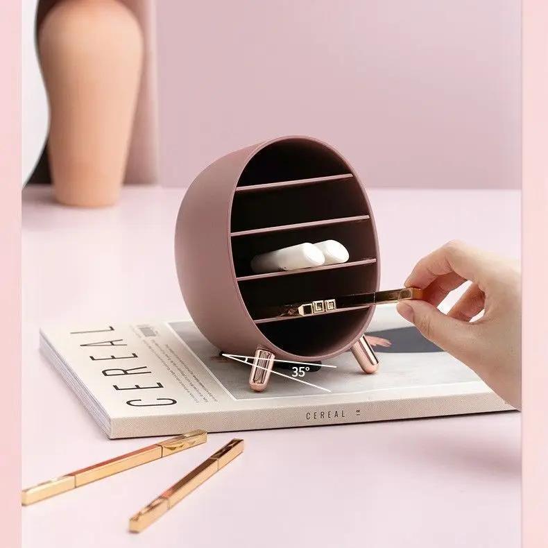 Large Capacity Cosmetics Storage Box Desktop Dresser Beauty Shelf Lipstick Eye Shadow Compartment Storage and Sorting Box