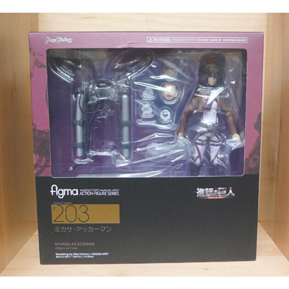 Figma 3 Style Attack on Titan Anime Shingeki no Kyojin Scouting Legion Levi Boxed PVC Action Figure Model Toy Gift