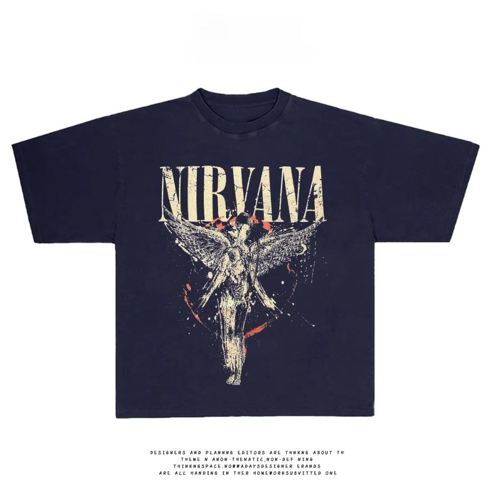 Léto 2025 Potisk Vintage Vzhled Cool Vintage Street Pánské Vysoce Kvalitní Módní Tričko s Krátkým Rukávem