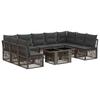 Garden Sofa Set 10 Pieces Gray Poly Rattan