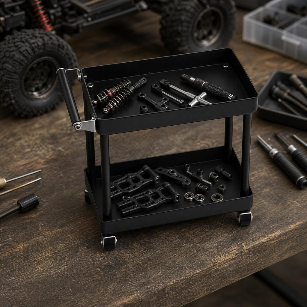Lightweight RC Crawler Accessory Space-Saving Rolling Service Cart
