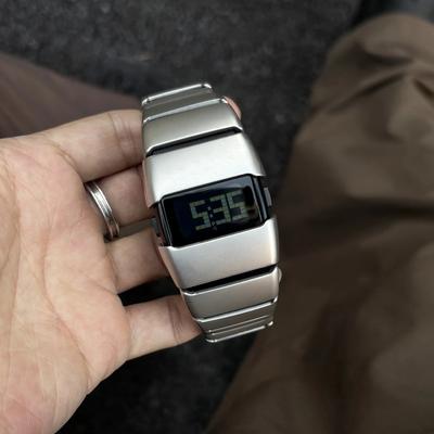 American Fashion LED Electronic Watch Silicone Watch Strap Rectangular Dial Quartz Watch Waterproof Men's Electronic Watches