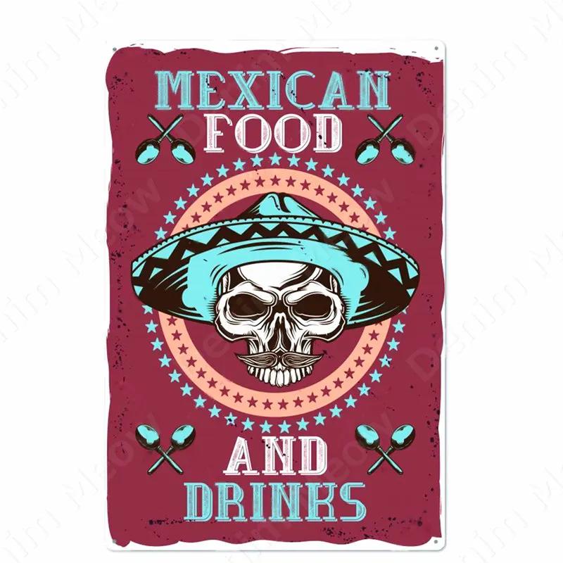 

Chinese Foods Vintage Metal Sign Home Kitchen Restaurant Wall Decor Mexican Food Cheese Fish Chips Retro Plaque ZSS79 20x30cm（7.8x11.8inch）