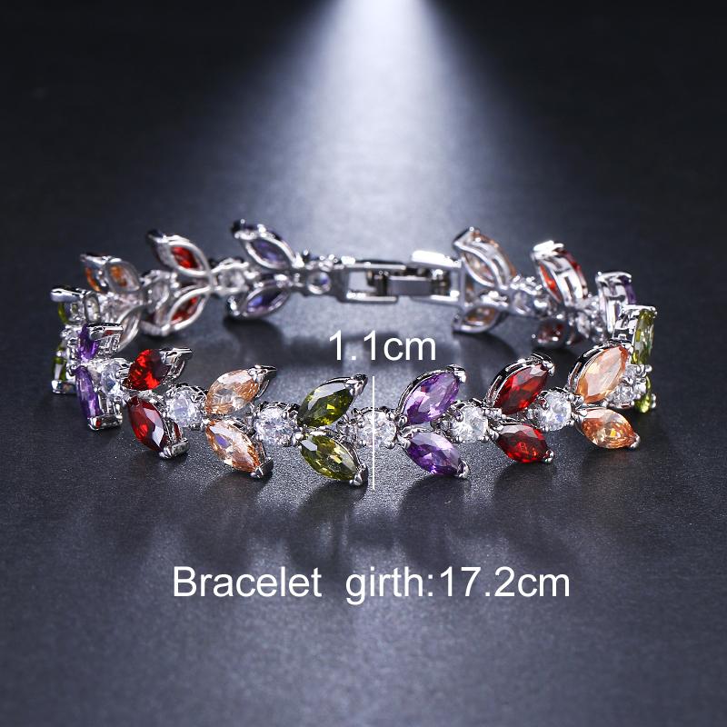 Emmaya Vendita Braccialetti a Catena Lussuosi Multicolore Zircone Cubico Intarsio Charms Braccialetto da Polso Sposa Per Donne Nuziale Gioielli Nuziali Lusso Catena