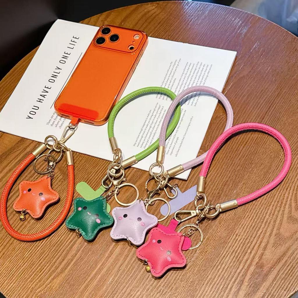 Creative Star Charm Phone Lanyard: Wristlet with Bell Pendant and Anti-Lost Handheld Chain