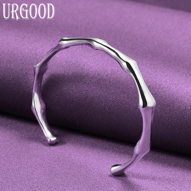 Offenes Bambusknoten-Armband aus 925er-Sterlingsilber, Modeschmuck