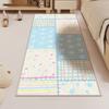Bedroom Carpet Non-slip Soft Fluffy Floor Mat Comfortable Blue Cute Plaid Rug Long Home Decor Mats Alfombra De Dormitorio