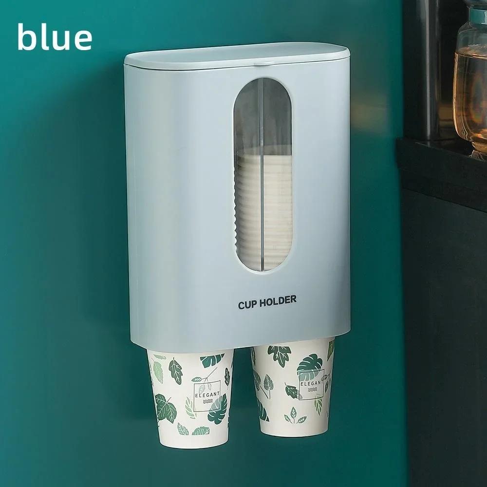 

1 Pcs Automatic Cup Extractor Water Dispenser Water Cup Holder Punch Free Paper Cup Storage Rack Household Disposable Cup Holder синий