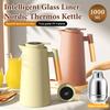 1000Ml Thermos Bottle Nordic Thermos For Hot Water Intelligent Water Heater Kettle Jug Bottle Vacuum Flask Wooden Handle