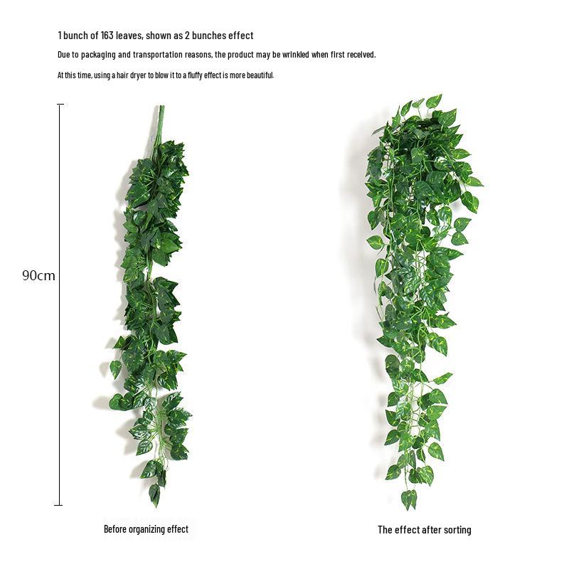 Artificial Pothos Vines: Indoor Decorative Rattan Faux Greenery for Walls and Living Rooms