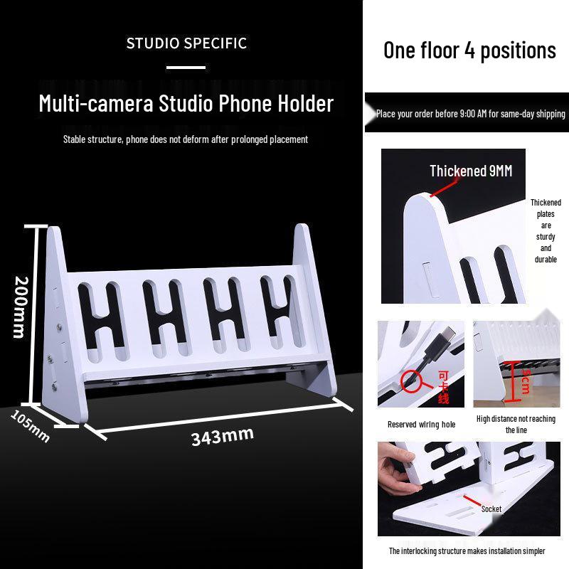 Multi-Camera Desktop & Floor-Standing Phone Holder with Charging