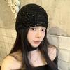 Hollow Flower Knitted Caps Hand-woven Beanies Cap Casual Sequin Crochet Hat  Spring Summer