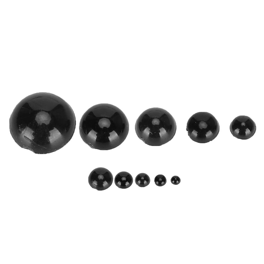 500pcs DIY Artificial Animal Eyes Black Flat Bottom Domed Sewing Crafting Buttons for Doll Kid Toys 