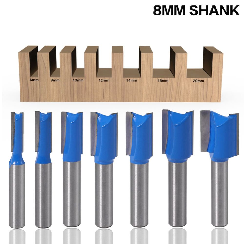 Double Flute Slotting Cutter 8mm Shank Router Bits Durable Carving Machine  Woodworking