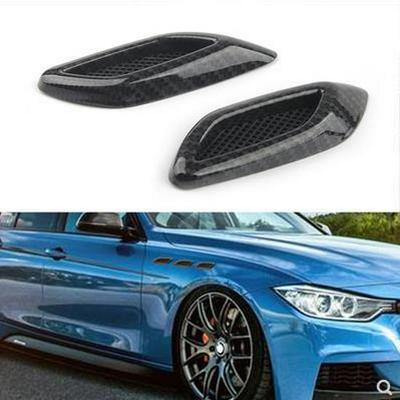 Carbon Fiber Car Fender & Hood Vent Decals - Set of 6