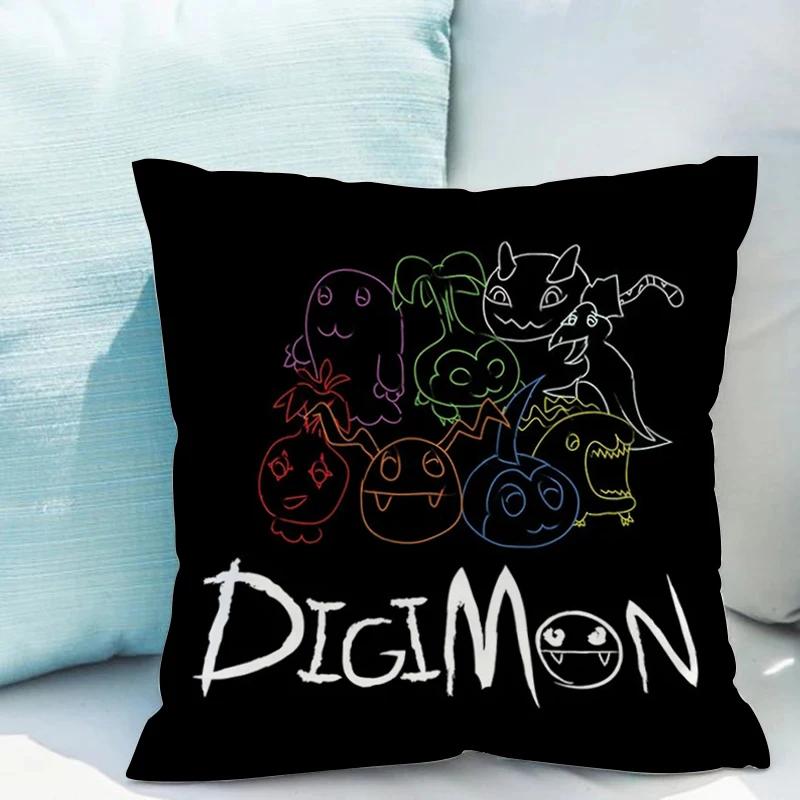 Pillowcase 45*45 D-digimon Ornamental Pillows for Living Room Cushion Covers 45x45 Pillow Hugs Fall Decoration Lounge Chairs