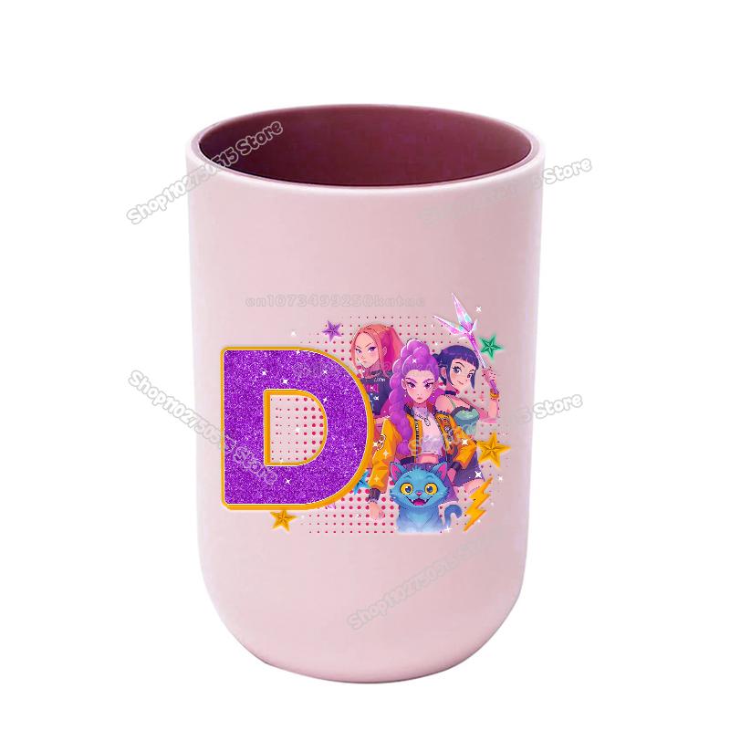 KPop Dämonenjäger Buchstabe A-Z Kinder Zahnbürstenbecher Rumi Mira Zoey Mädchen Mundspülbecher Trinkbecher Badezimmer Zahnbürstenhalter