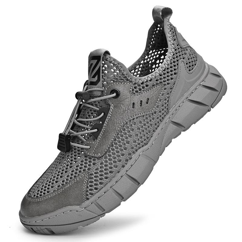 

Классическая новая мужская обувь, повседневная летняя обувь с выемками, мужская удобная обувь для вождения, модная дышащая повседневная обувь 44 серый