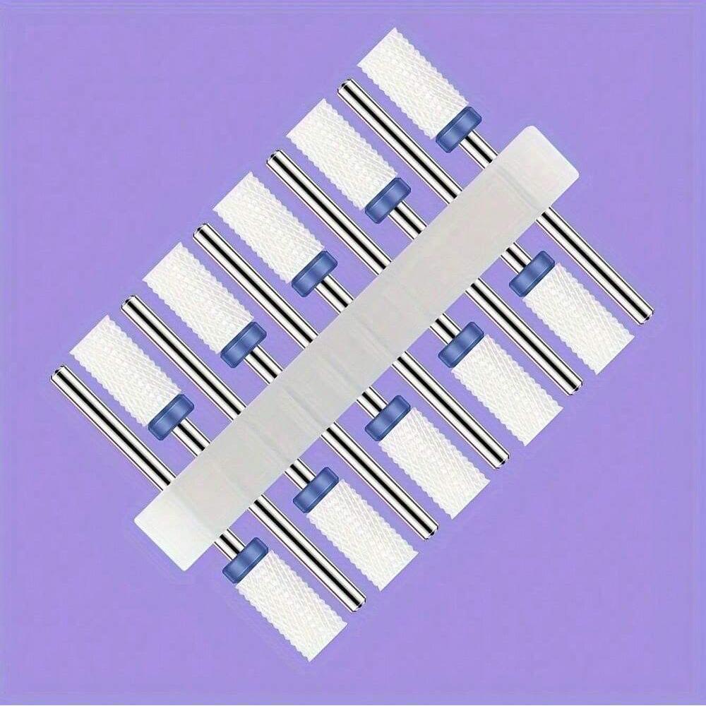 10pc/Set Ceramic Milling Cutter Nail Drill Bits Burr Gel Polish Remove Tools Cuticle Electric Manicure Files Kit Accessories