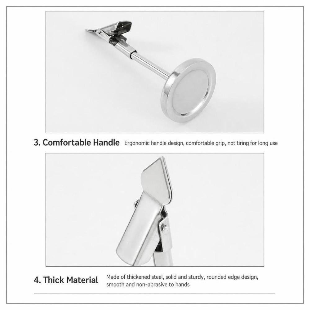 Portable Stainless Steel Table Number Stand Vertical Multifunctional Price Tag Holder Menu Card Clip Bakery