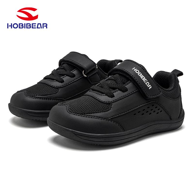 HOBIBEAR Kids' Wide-Head Breathable Velcro Shoes - Soft, Wear-Resistant Synthetic Leather for Boys & Girls