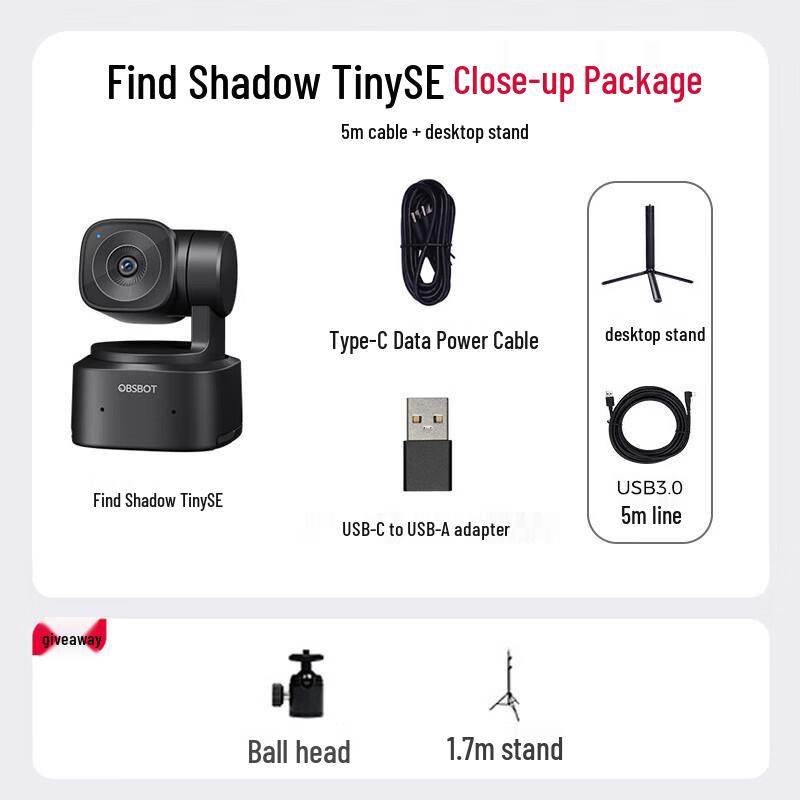 OBSBOT Tiny SE AI Gimbal Live Streaming Camera