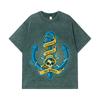 275 GSM Washed T-shirts 100% Cotton One Piece V35 Luffy Kaido Logo Print Unisex Heavy Cotton T Shirt