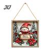 Xmas Door Hanger Christmas Wooden Hanging Sign, Gnome Snowman Angel Candle 2D Wood Plaque, Seasonal Wall Sign Vintage for Home Porch Holiday