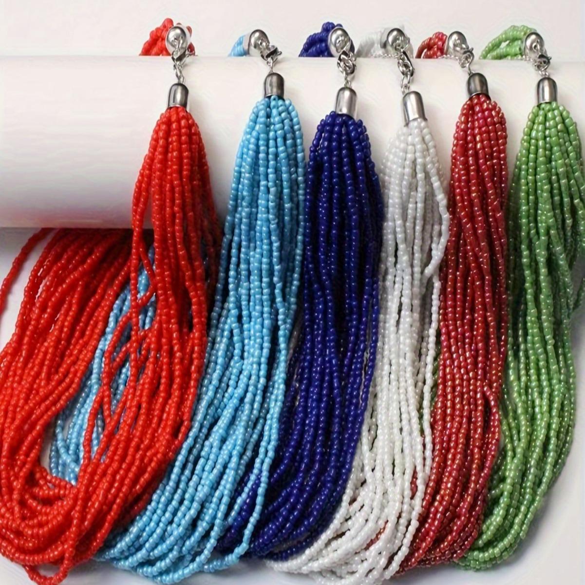 

Переливающийся красный богемный чокер из бусин для женщин со стеклянной цепочкой темно-красного